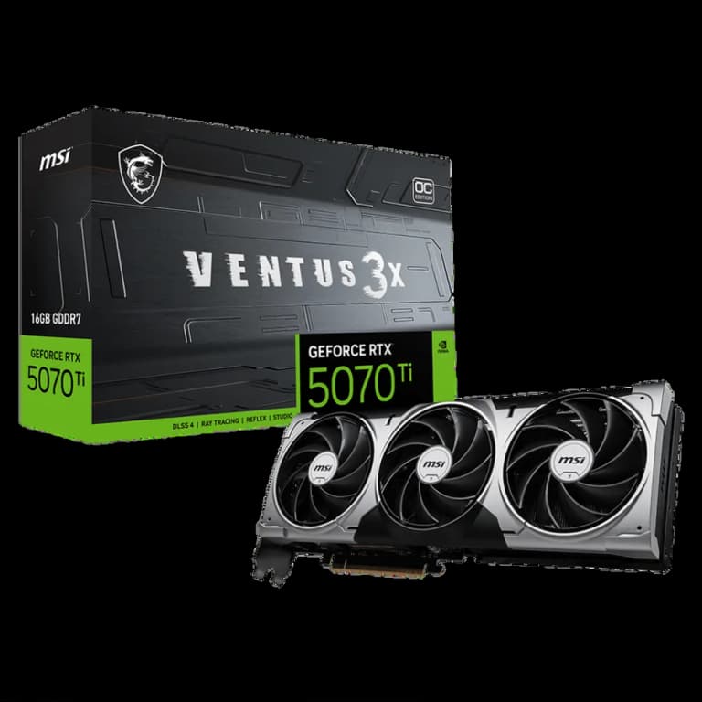 Видеокарта MSI RTX5070Ti 16G VENTUS 3X OC 16GB GDDR7 256bit 3xDP HDMI 3FAN RTL