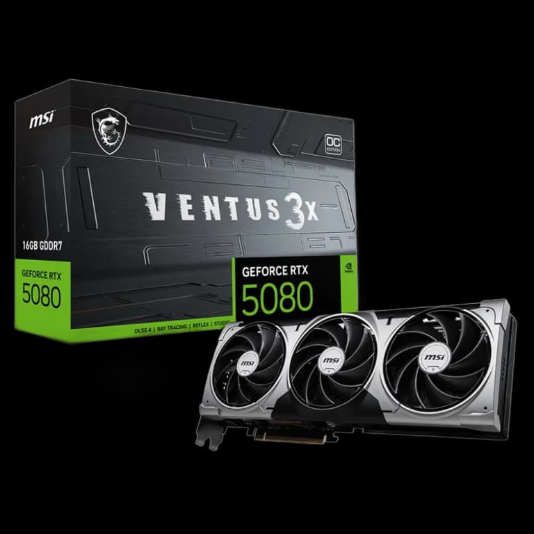 Видеокарта MSI RTX5080 VENTUS 3X OC 16GB GDDR7 256bit 3xDP HDMI 3FAN RTL