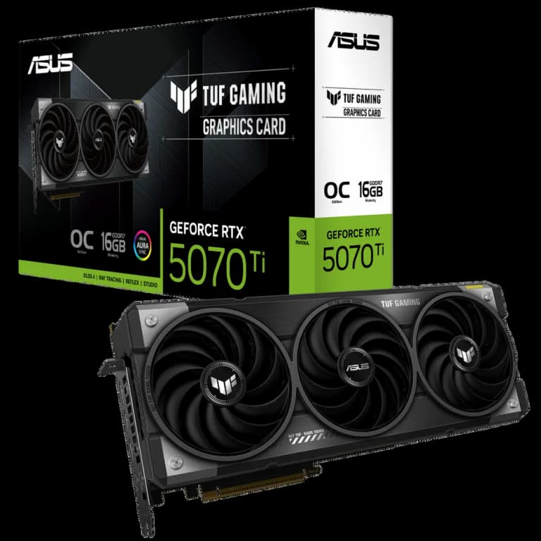 ASUS GeForce RTX 5070 Ti TUF GAMING - 16GB, черный цвет