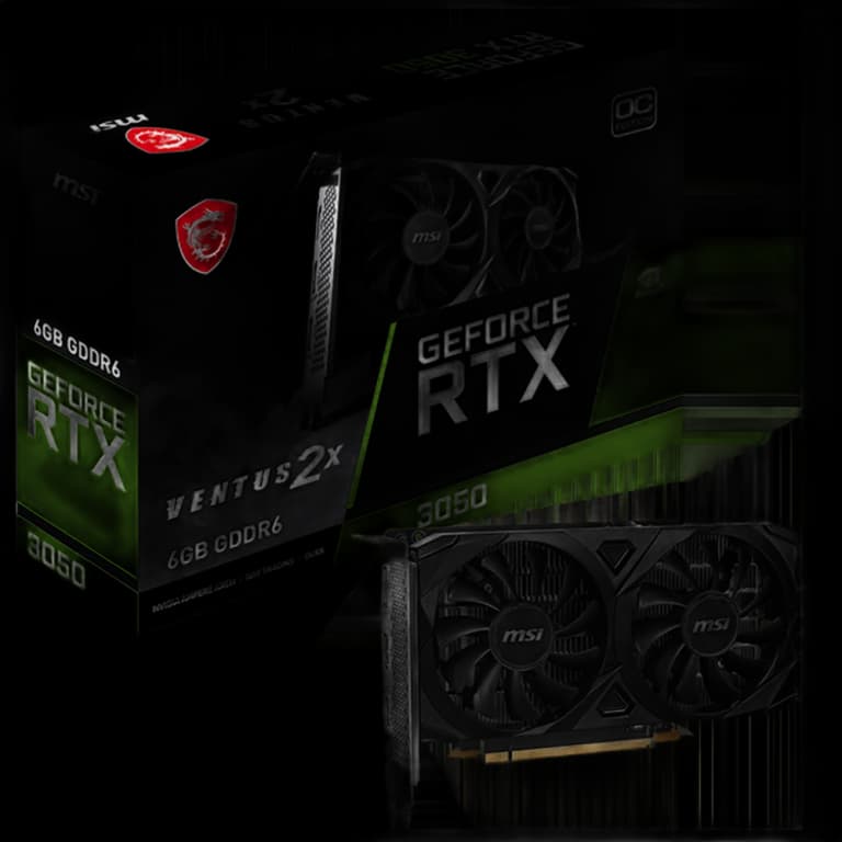 MSI GeForce RTX 3050 VENTUS 2X OC - 6GB, черный цвет