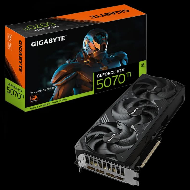 Gigabyte GeForce RTX 5070 Ti WINDFORCE SFF - 16GB, черный цвет