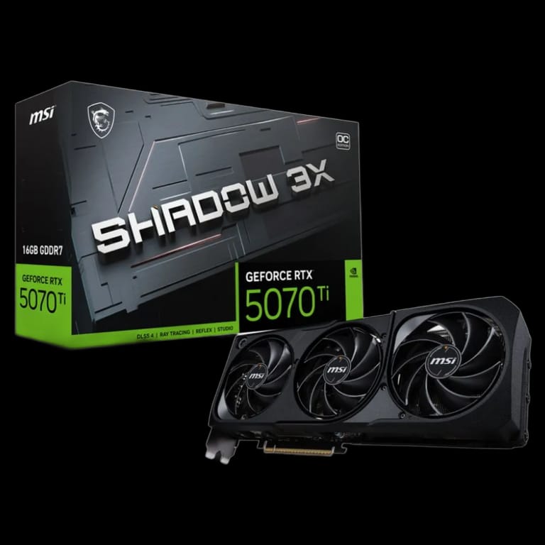 MSI GeForce RTX 5070 Ti SHADOW 3X OC - 16GB, черный цвет