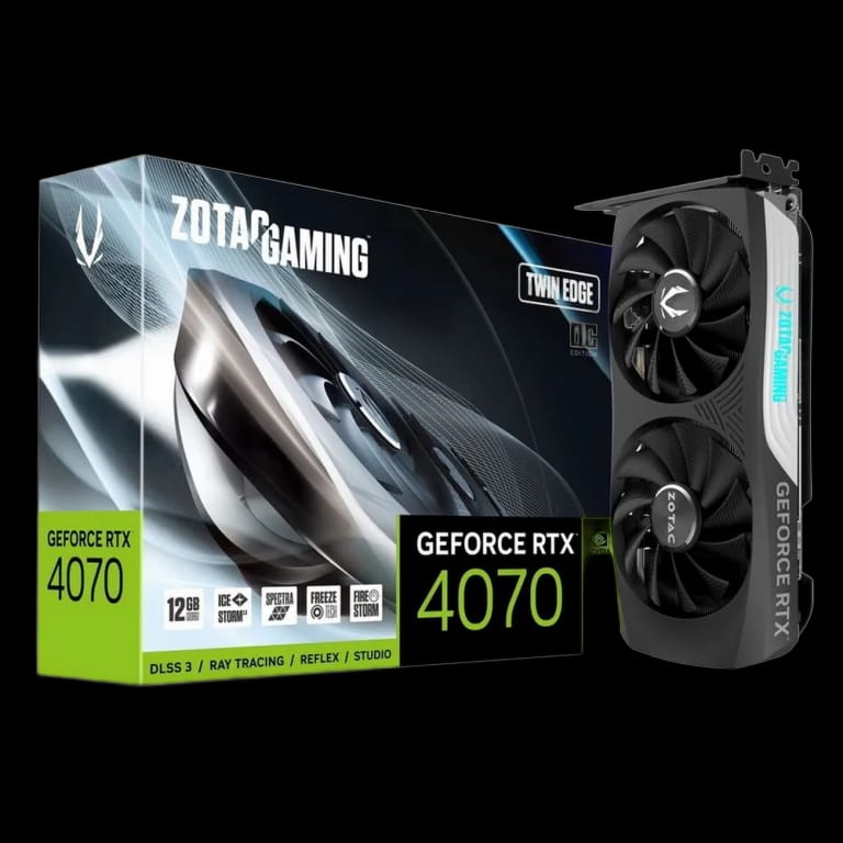 Zotac GeForce RTX 4070 TWIN EDGE OC - 12GB, черный цвет